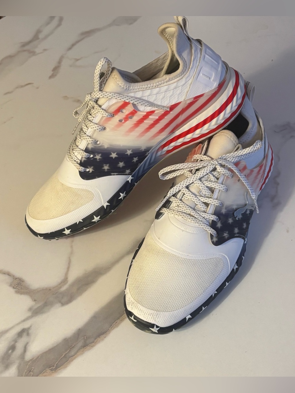 PUMA Ignite PWRADAPT Caged Stars & Stripes Golf Shoes Men 8 Limited Edition⁠